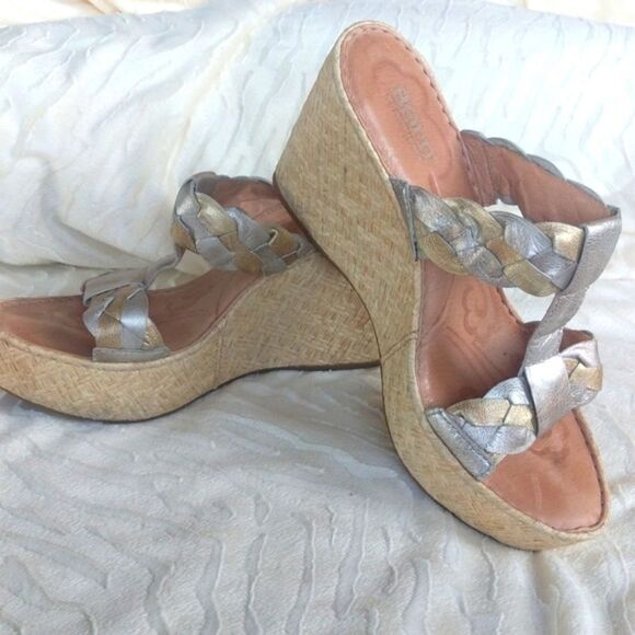 Born Barstow Platform- Metallic Wedge Sandal - Picture 2 of 14